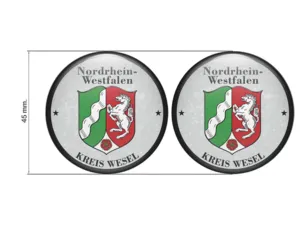 TÜV Kennzeichen-Sticker Nordhein Westfalen Kreis Wesel Nummernschild plakette